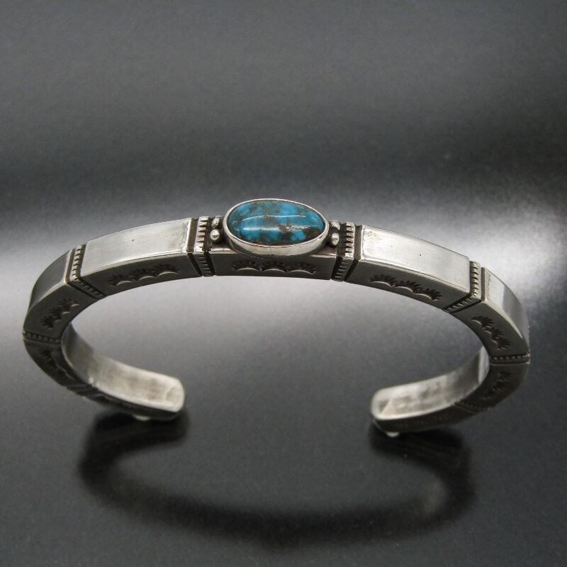 美品 Herman Smith ナバホ族 バングル ターコイズ ハーマンスミス 3面