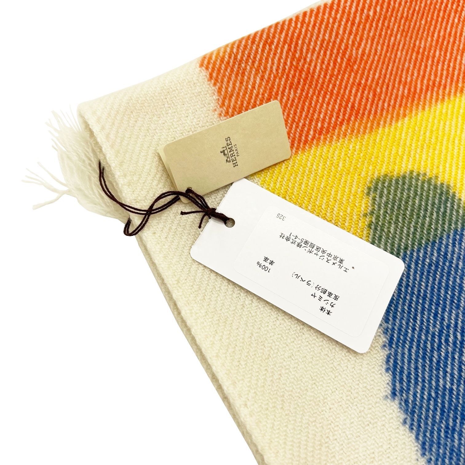HERMES エルメス イカット ジグザグ カシミア マフラー レディース 