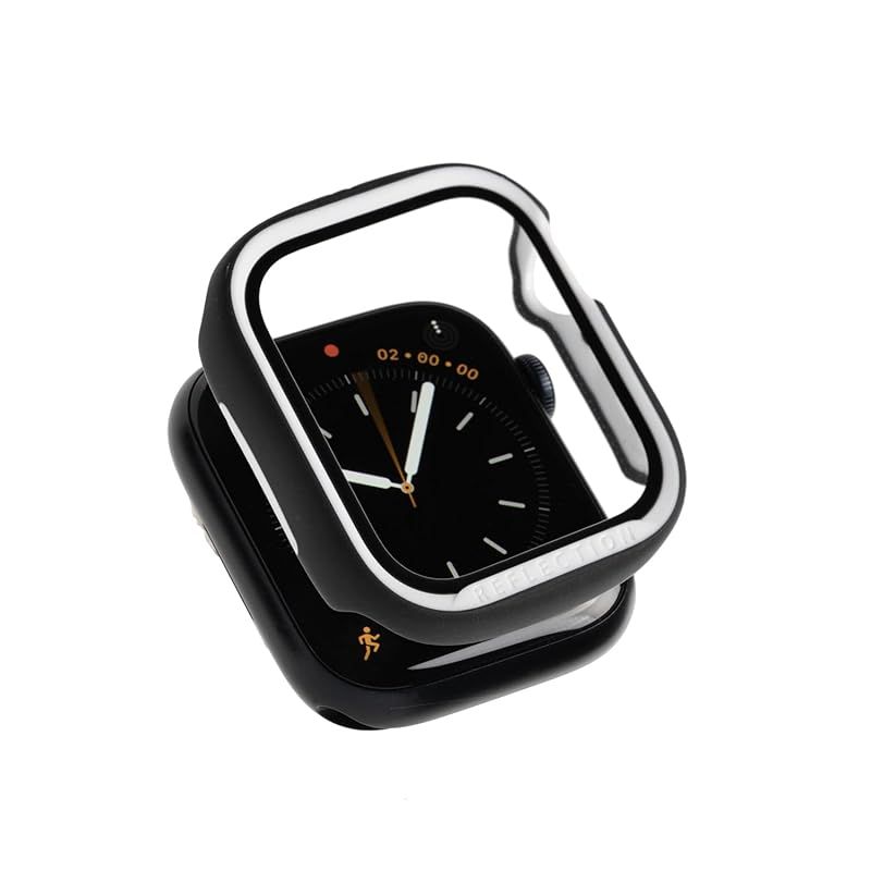iFace Reflection Apple Watch Series SE(第2/1世代)/6/5/4(44mm)専用 強化ガラス 一体型 ケース (ブラック)【 アイフェイス アップル ウォッチ ケース 全面保護 アップルウォッチ カバー フレーム 表 0