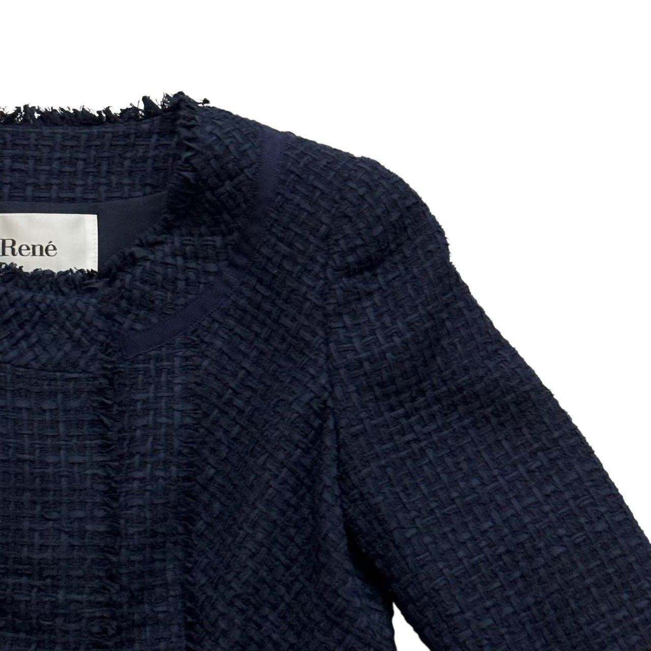 Rene ルネ ノーカラージャケット 紺 ネイビー アウター 入園式 卒園式