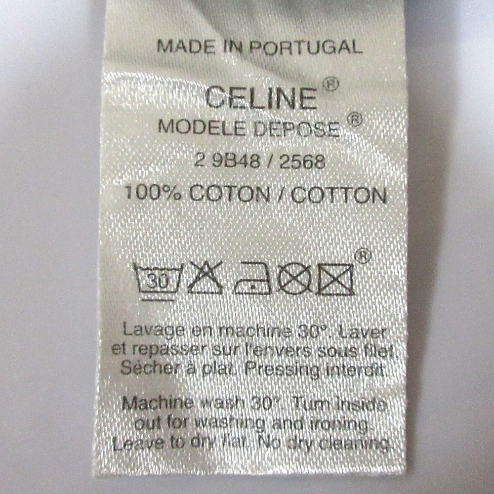 良品 CELINE セリーヌ ハートプリント ラインストーンロゴ 半袖