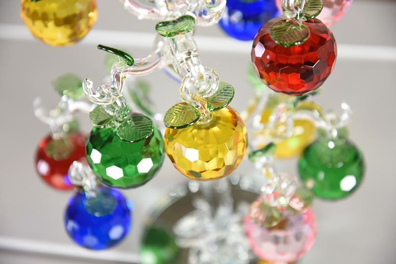 新品】ヨーロピアン エレガント きらきら ガラスオブジェ 林檎