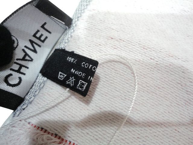 残り1点！　CHANEL ロゴ バスタオル ホワイト Used 展示品】 シャネル CHANEL ノベルティ バスタオル 100周年