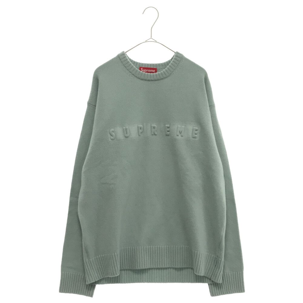 シュプリーム Supreme エンボス ロゴ ニット Lサイズ ライトブルー シュプリーム Supreme エンボス ロゴ ニット Lサイズ ライト