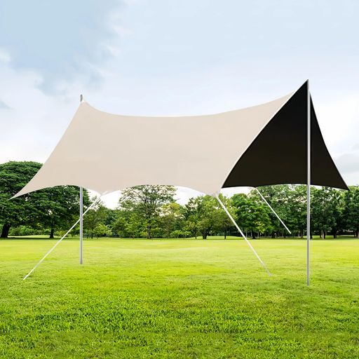 オーニング 屋外キャンプピクニックテラスビーチオーニング ポータブルキャンプアウトドア旅行サンシェードテント