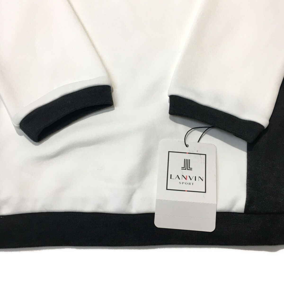 LANVIN - coco 未使用品 ランバンスポール LANVIN SPORT レディース チュニック 38(M) 白×グレー 長袖ハイネック 裏微起毛 未使用品 レディース ランバンスポール LANVIN SPORT チュニック