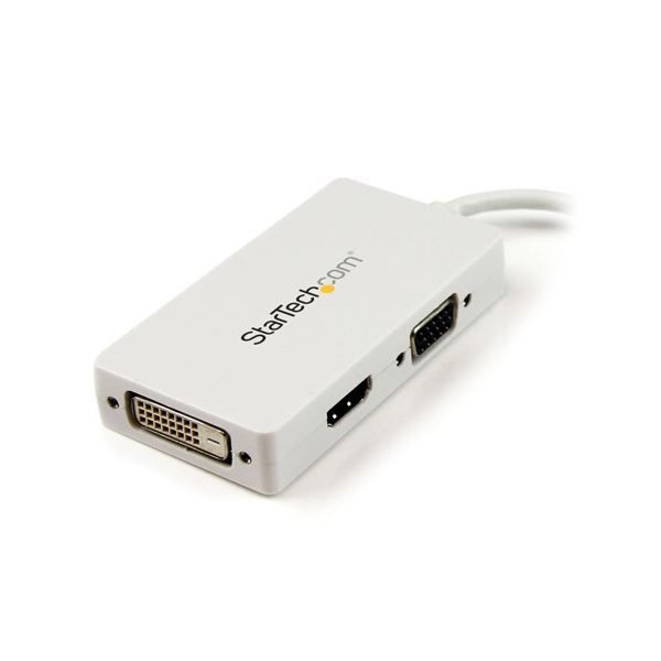 StarTech.com MiniDisplayPort接続トラベルA Vアダプタ スリーインワン 3in1 MDP2VGDVHDW 1個