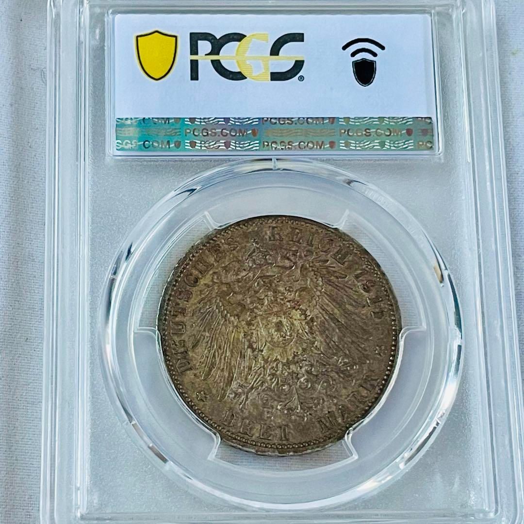 皇帝ヴィルヘルム2世 3マルク 銀貨 1911 ドイツ プロイセン AU53 皇帝ヴィルヘルム2世 3マルク 銀貨 1911 ドイツ プロイセン AU53