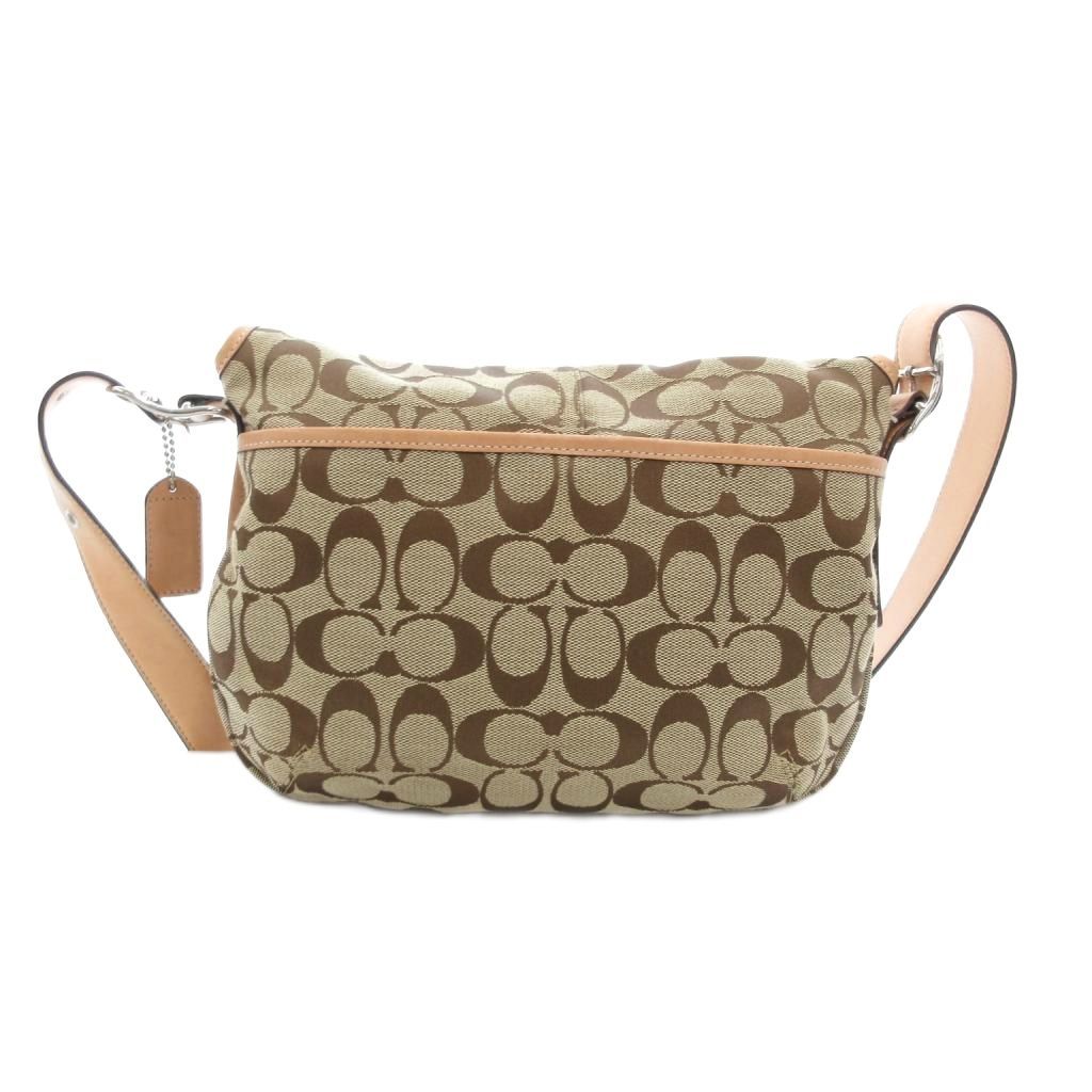 コーチ COACH ショルダーバッグ キャンバス レザー シグネチャー ベージュ 6842 JS GY18