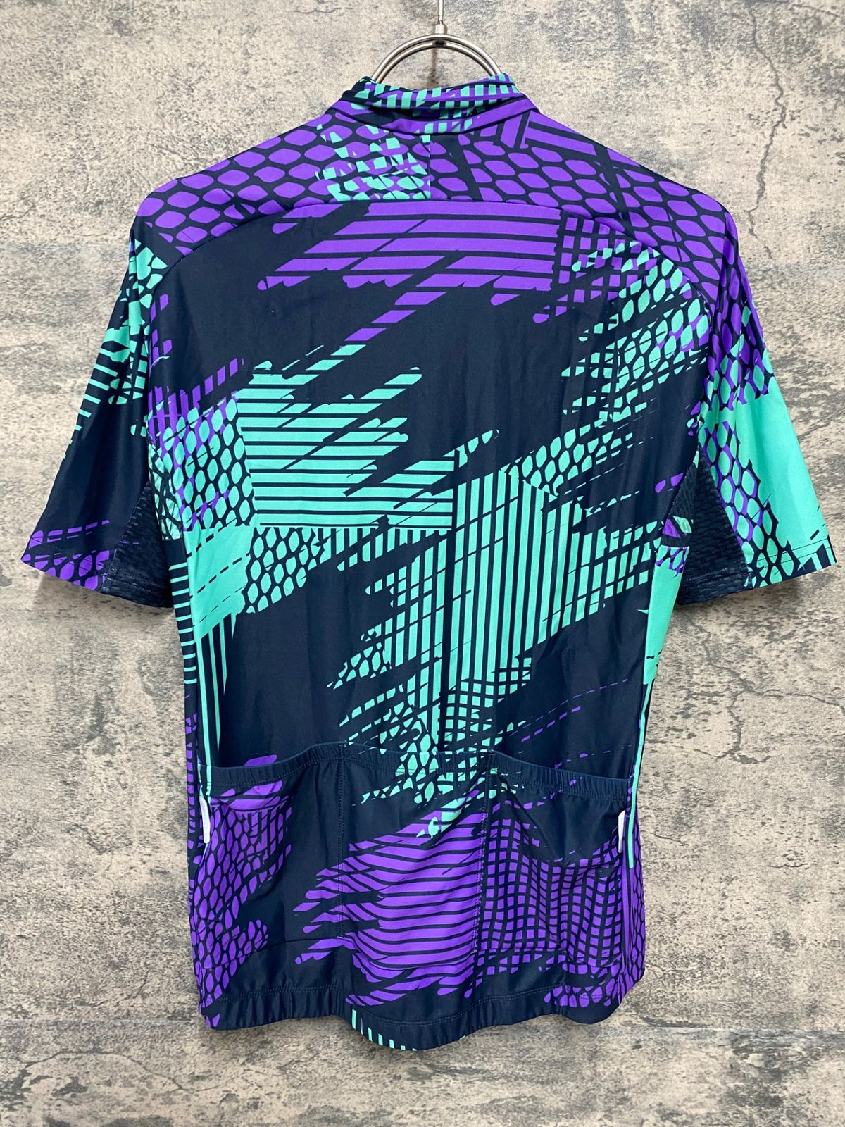 JJ753 ブラックシープ BLACKSHEEP 半袖サイクルジャージ 緑紫 M