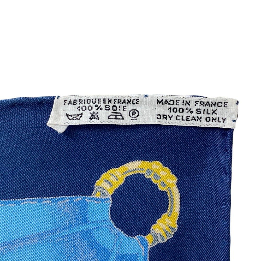 ❤お得なお品❤クリーニング済 エルメス カレ90 ネイビー スカーフ 防寒 日除 ❤お得なお品❤クリーニング済 エルメス カレ90 ネイビー