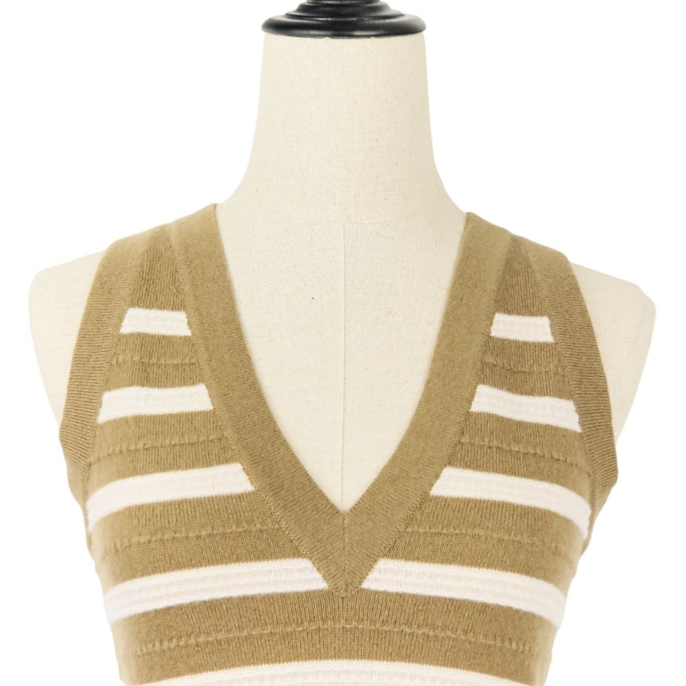 【美品】CHANEL 20S カシミヤ カーディガン サイズ40 ボーダー 美品】CHANEL 20S カシミヤ カーディガン サイズ40 ボーダー