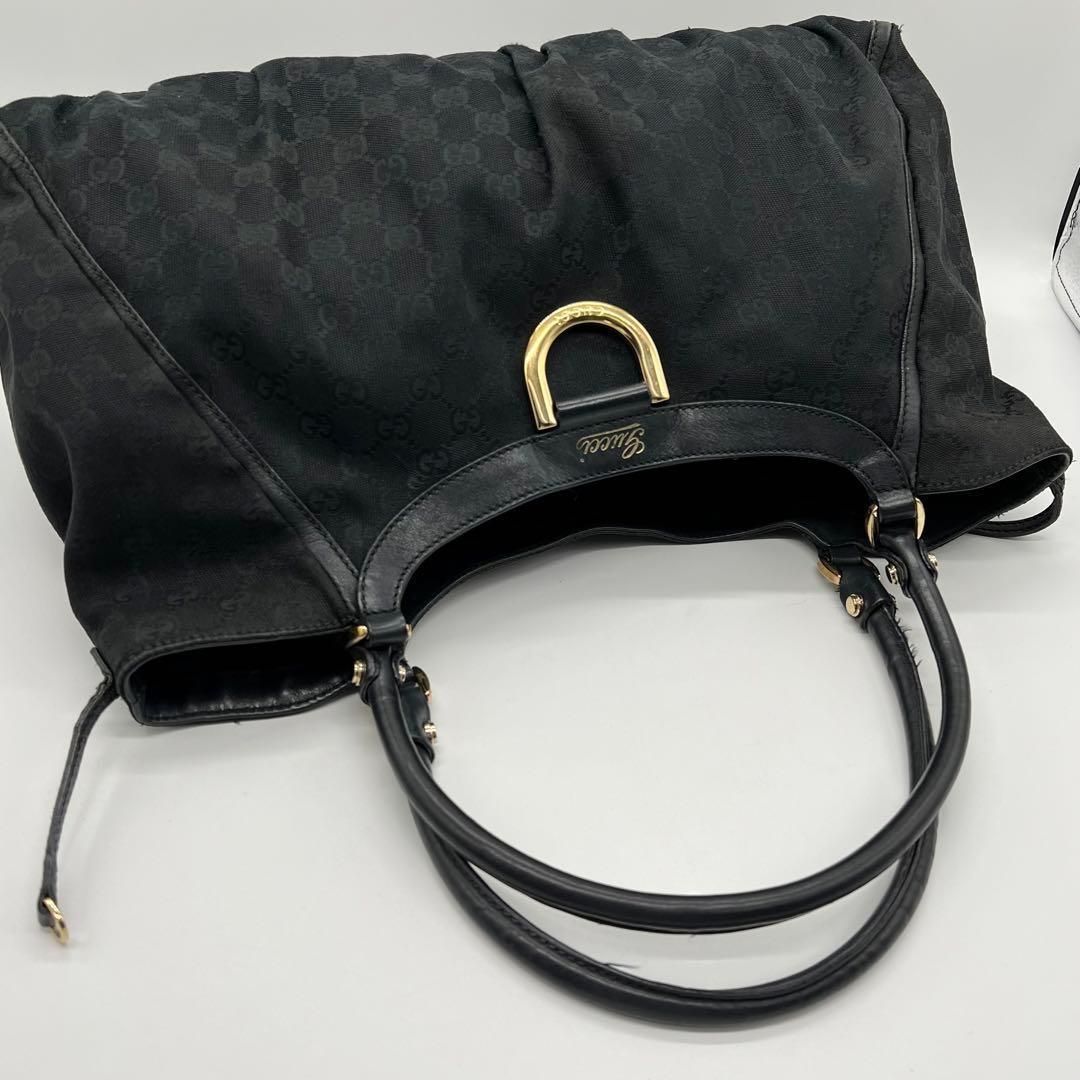 ✨️良品✨️GUCCI シマ アビー ハンドバッグ ゴールド金具 キャンバス-