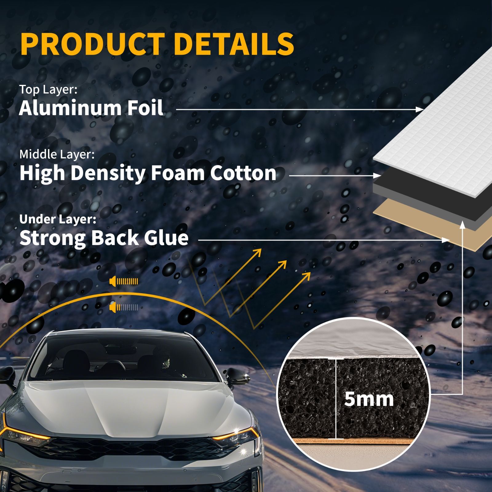 カーサウンドデッドナーマット アルミ箔グリッドヒートシールド素材