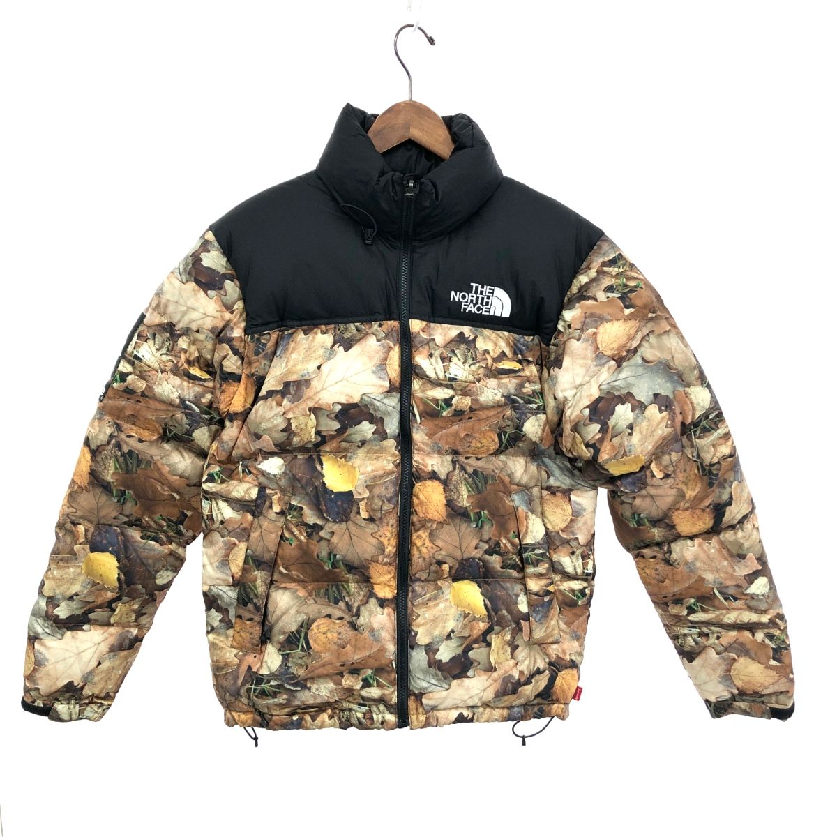 良好 NORTH FACE ザノースフェイス×シュプリーム ヌプシ ダウンジャケット サイズ S ブラウン メンズ LEAVES NUPTSE JACKET 16AW 240001114087