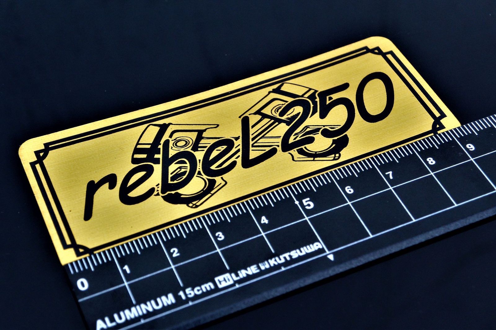 B-53-1 rebel250 金/黒 オリジナル ステッカー ホンダ REBEL250 レブル250 サイドカバー カウル カスタム 外装 タンク  スイングアーム 等に - メルカリ 500円