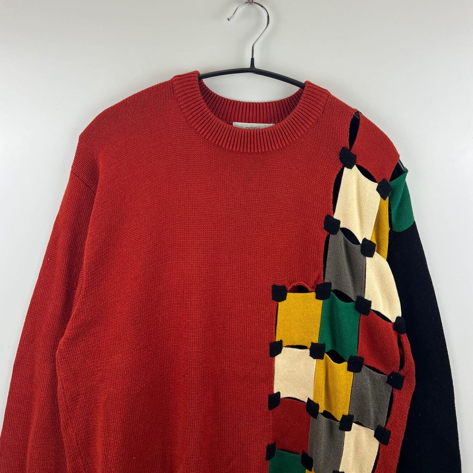 MONSIEUR NICOLE 80s archive pattern knit sweater ムッシュ