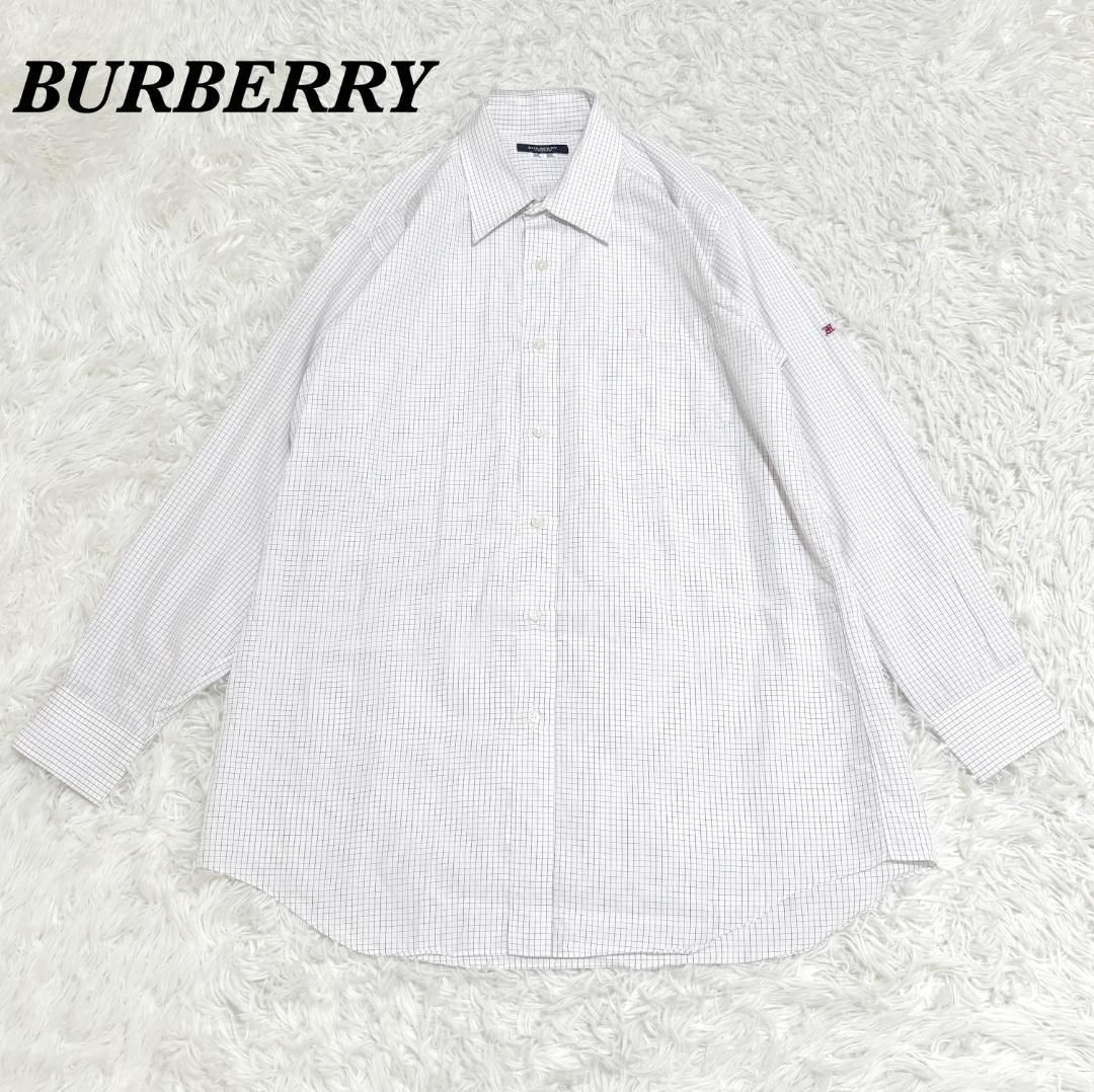 BURBERRY LONDON 長袖ドレスシャツ 白チェック