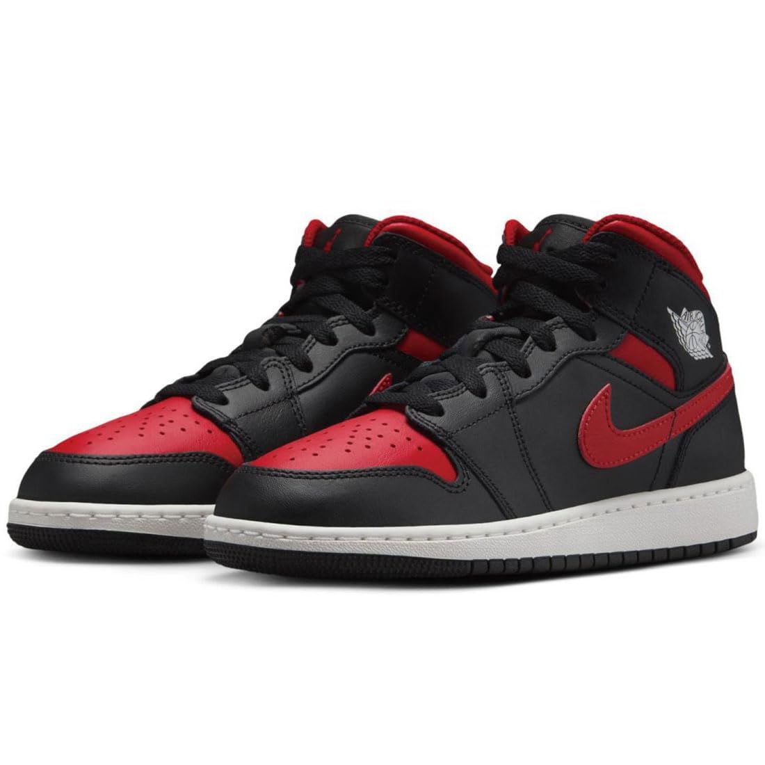 ナイキ エア ジョーダン 1 ミッド J AIR JORDAN 1 MID ブラック|レッド DQ8423-067 24.0cm 24.0 cm