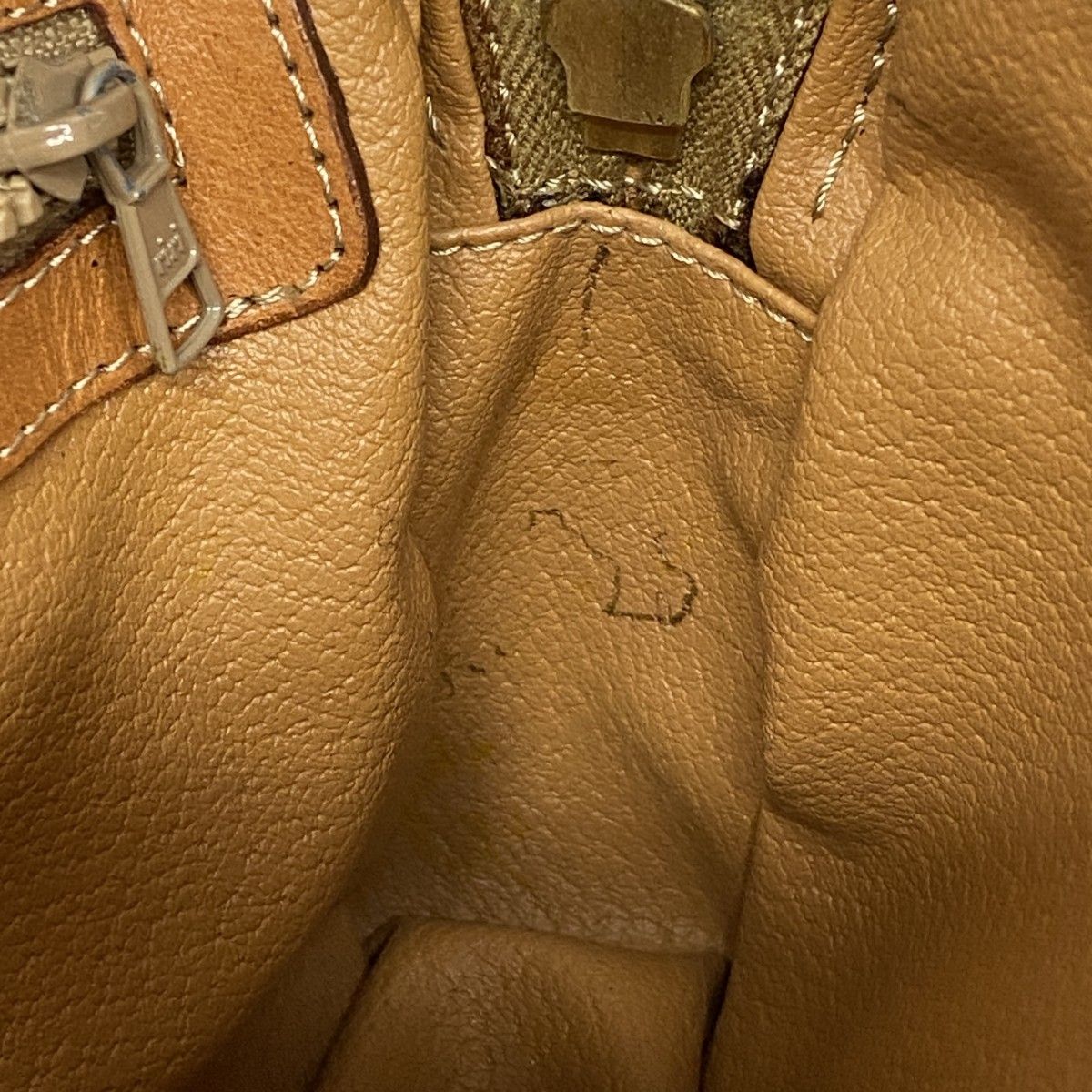 5ic4142】セリーヌ ショルダーバッグ マカダム PVC ベージュ ブラウン  