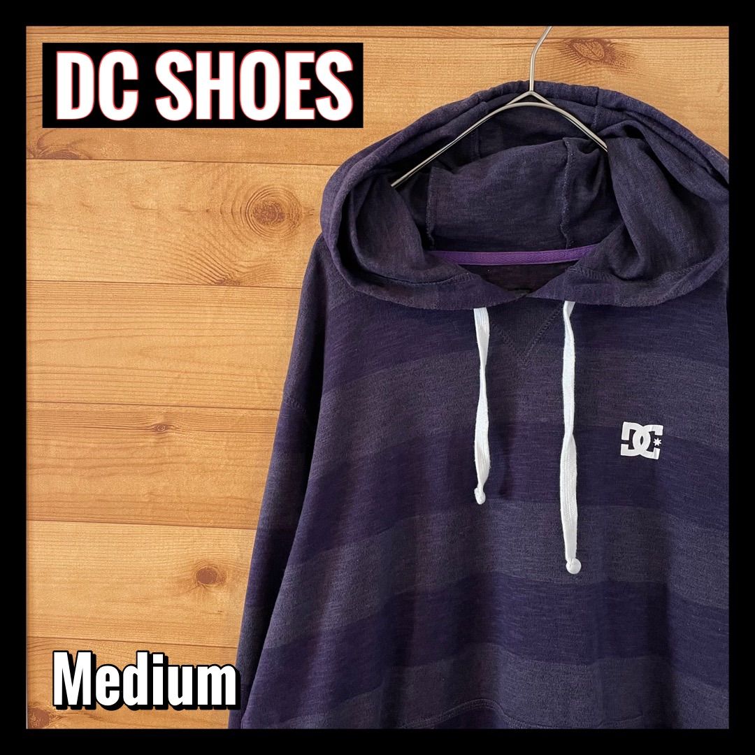 DC SHOES】ワンポイント ボーダー 薄手スウェット パーカー US古着