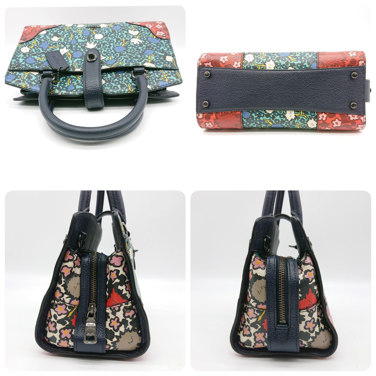 消費税無し ショルダーバッグ 2WAY コーチ COACH 57703 ハンドバッグ 花柄 バッグ