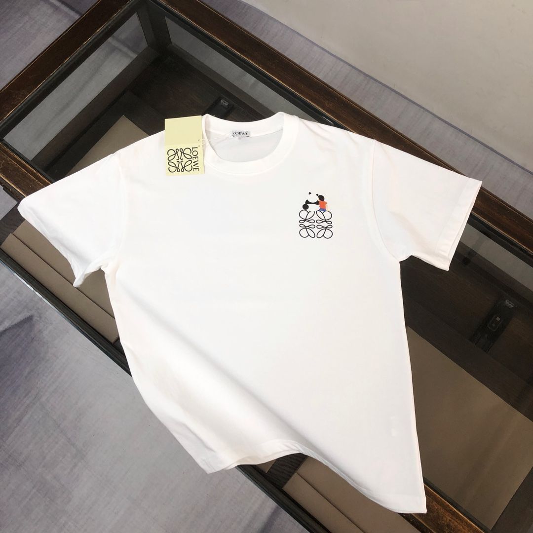 【LOEWE】コットン ロゴプリント クルーネック 半袖 Tシャツ LOEWE ロゴプリントTシャツ ブラック／半袖 - メルカリ
