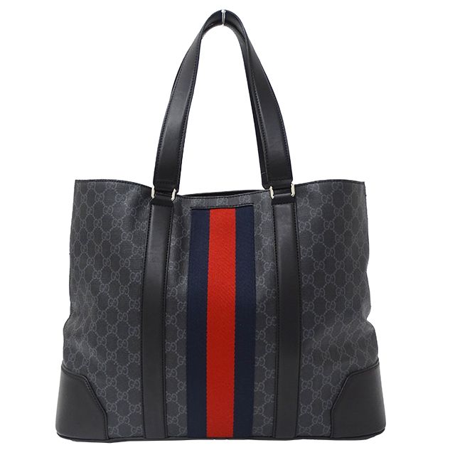 グッチ GUCCI バッグ メンズ ブランド GGプラス シェリー トートバッグ ブラック 495560 大きめ A4 大容量 おしゃれ シルバー金具 黒 【中古】