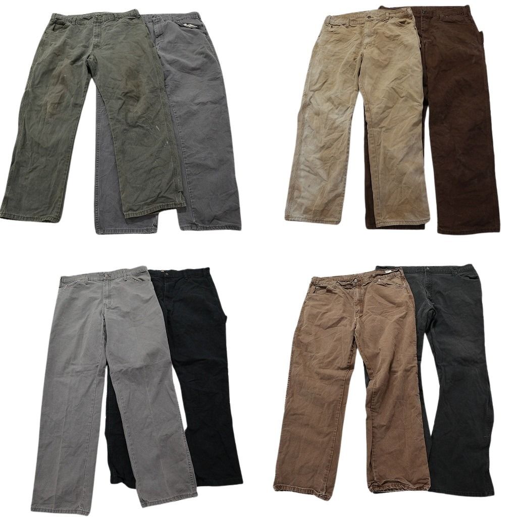 古着卸 ディッキーズ Dickies ダック ペインター パンツ 8枚セット メンズ 38 |40 ワークパンツ フェード 古着 NA5377