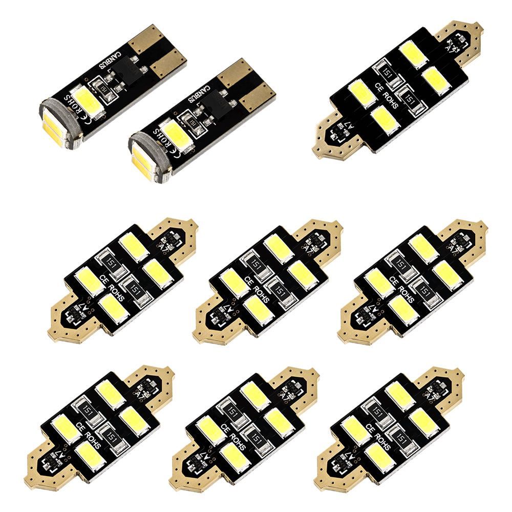 フォルクスワーゲン  ゴルフトゥーラン [H23.1-] LED ルームランプ 金メッキ キャンセラー内蔵 SMD 36発 9点セット