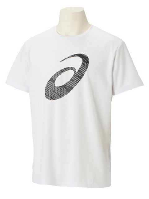 asics アシックス ES DRY BIGLOGO SS SHIRT ブリリアントホワイトXグレー L 2031E019 100 | スポーツ メンズ L グレー ホワイト 白 服 衣類 衣料品ウェア ウエア トップス シャツ Tシャツ 半袖 吸汗速乾 リサ