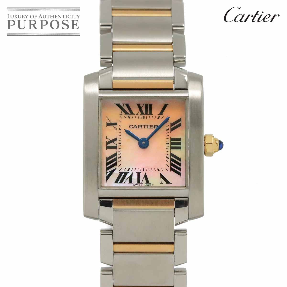 カルティエ Cartier タンクフランセーズSM コンビ W51027Q4 レディース 腕時計 K18PG クォーツ Tank Francaise 90290684