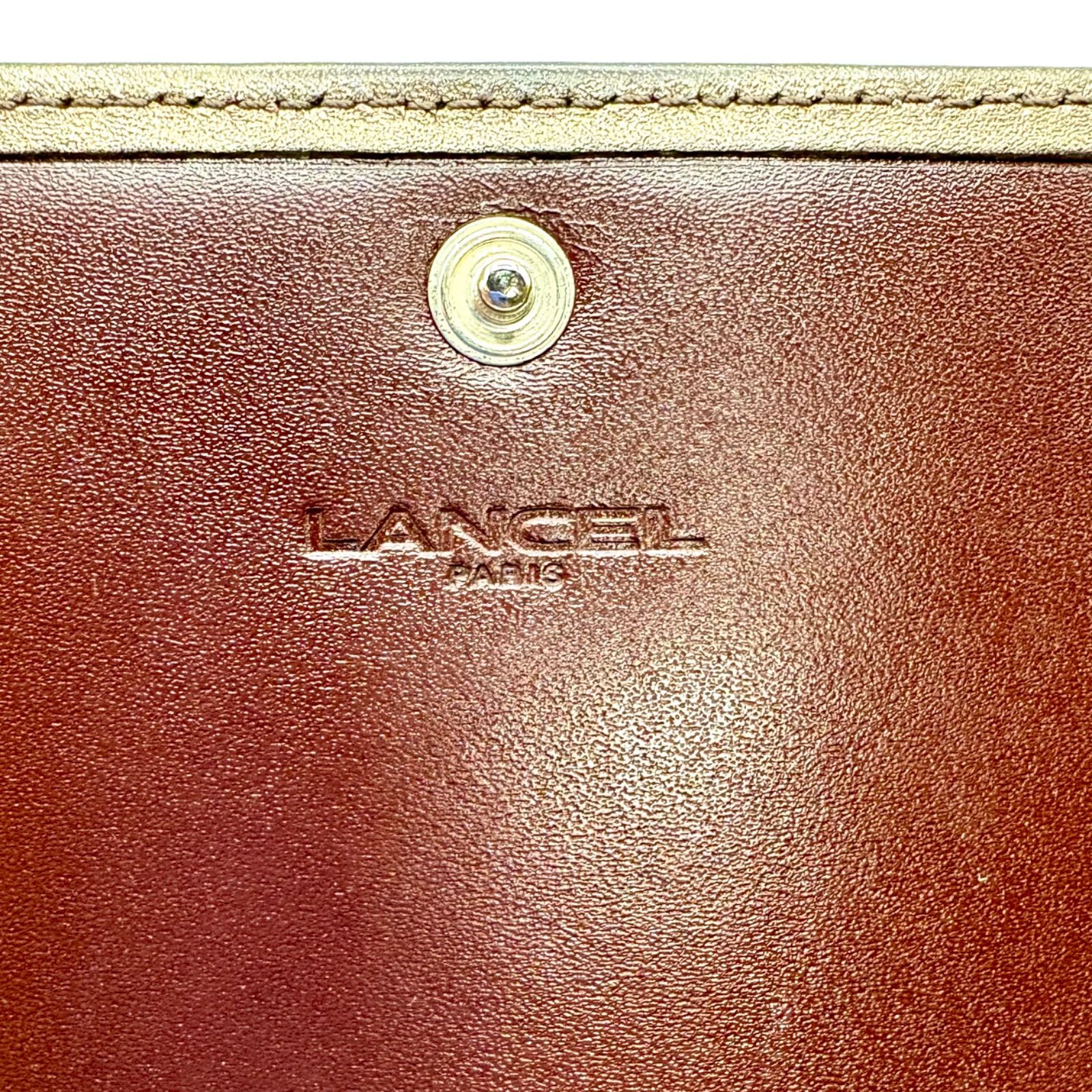 LANCEL 本革 ブラウン ゴールド調 長財布 - メルカリ