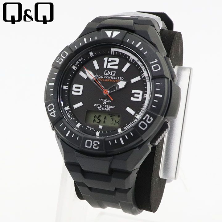 CITIZEN Q&Q q&q ソーラー電波時計 MD06-305 電波 ソーラー アナデジ