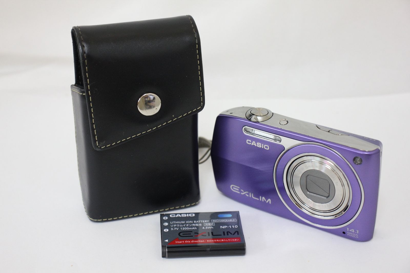 返品保証 カシオ Casio Exilim EX-Z2000 バイオレット 5x ケース バッテリー付き コンパクトデジタルカメラ e716