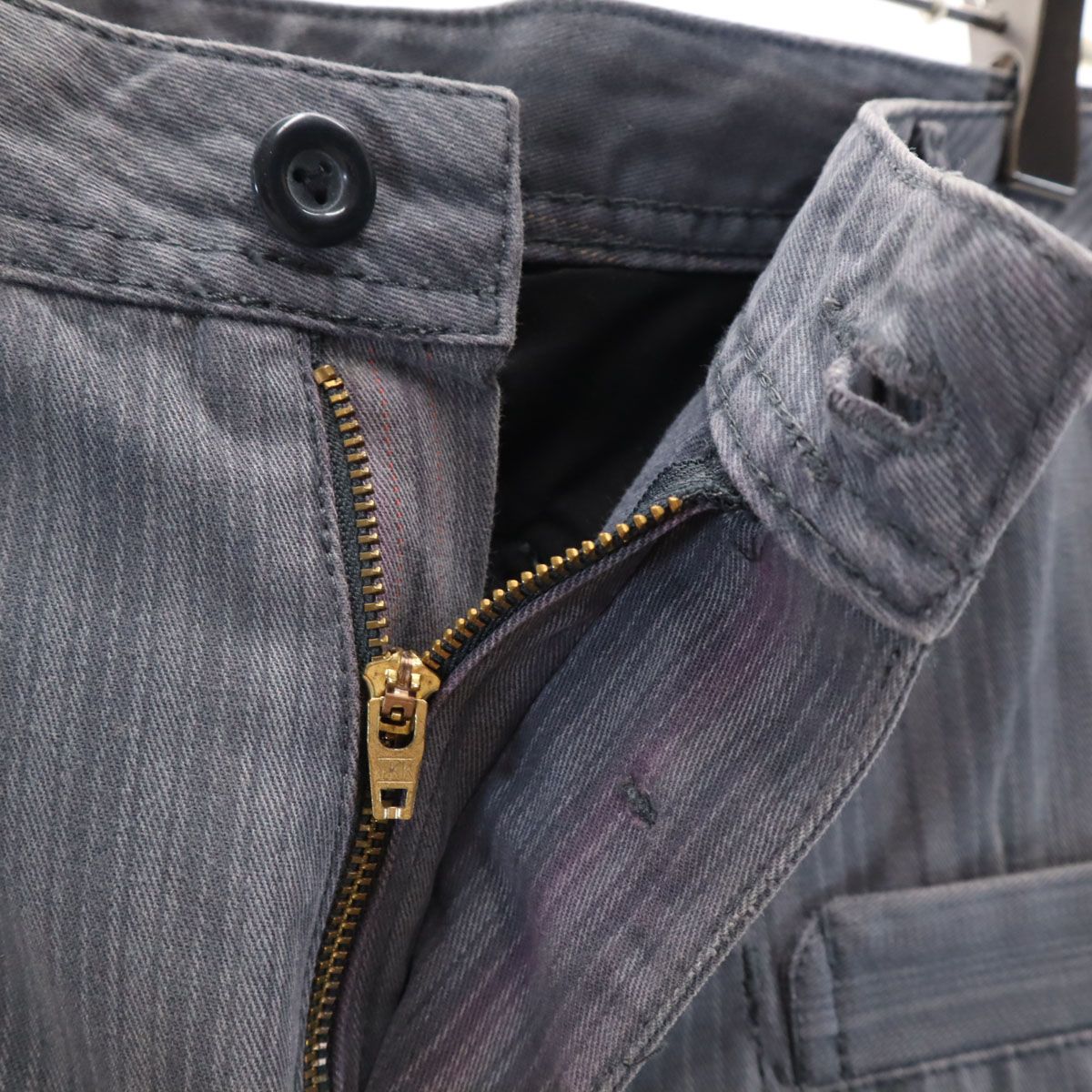 DIESEL ディーゼル ストライプ柄 パンツ W34 グレー メンズ 古着 古着 