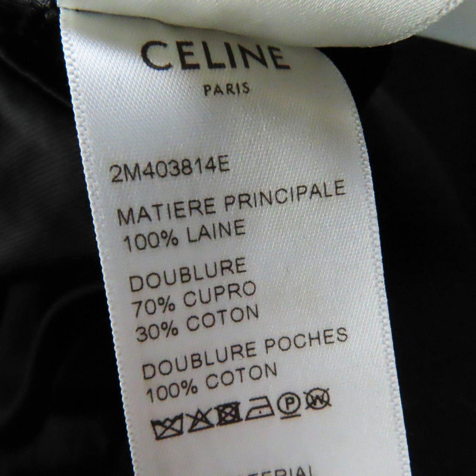 極美品◎CELINE セリーヌ 19AW 2M403814E ウール 金ボタン ダブルブレスト ロング コート ブラック 36 フランス製 正規品 レディース