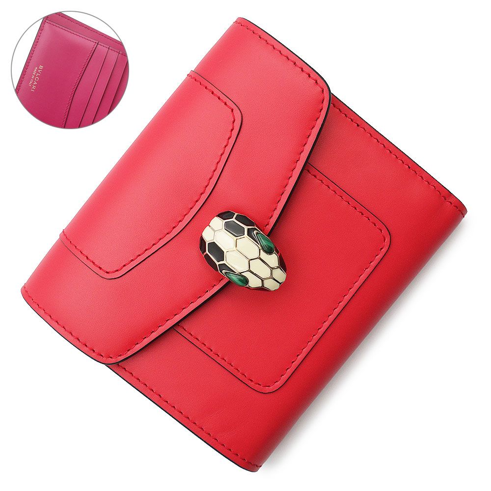 ブルガリ セルペンティ フォーエバー スネーク Wホック 三つ折り財布  