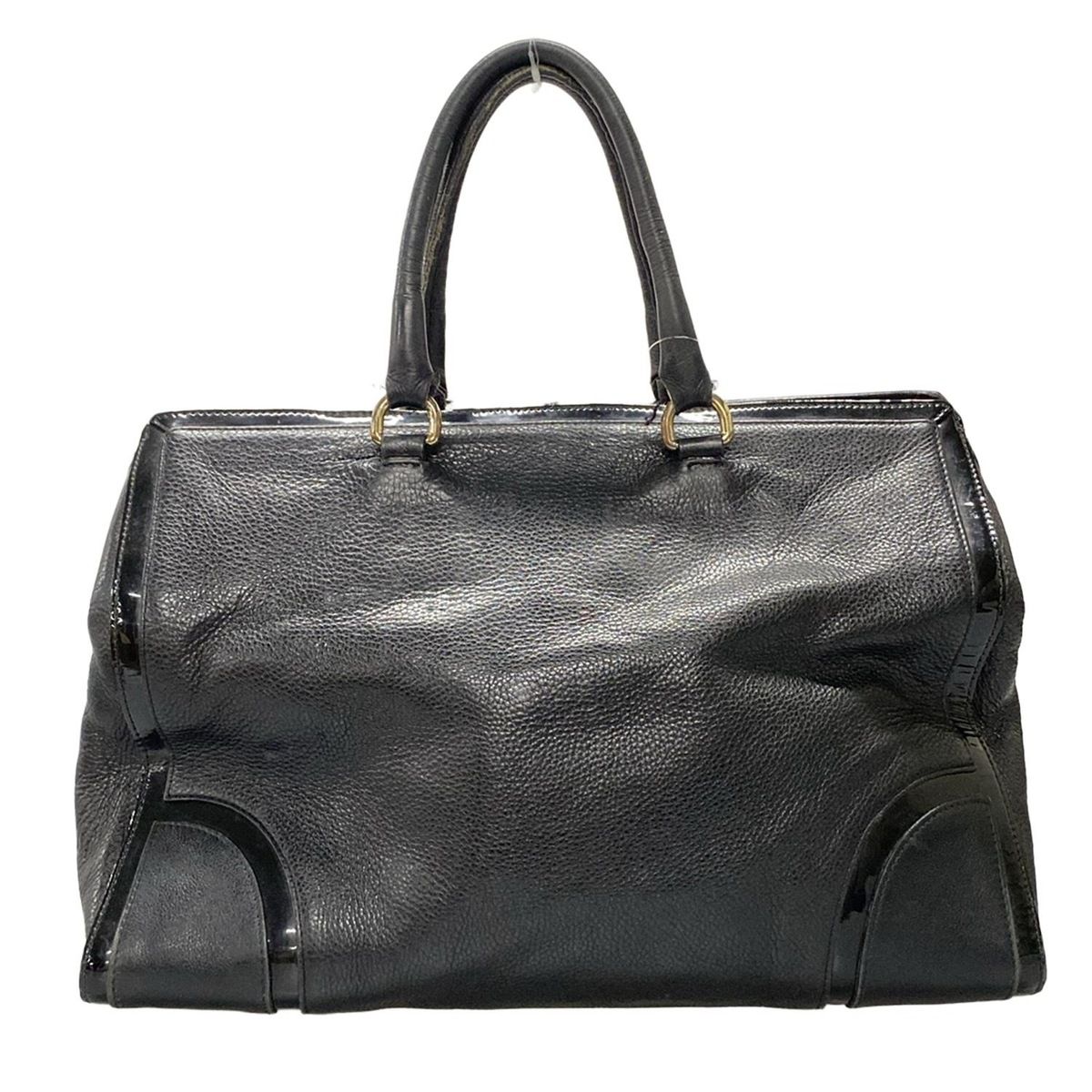 FURLA 黒 レザー ハンドバッグ