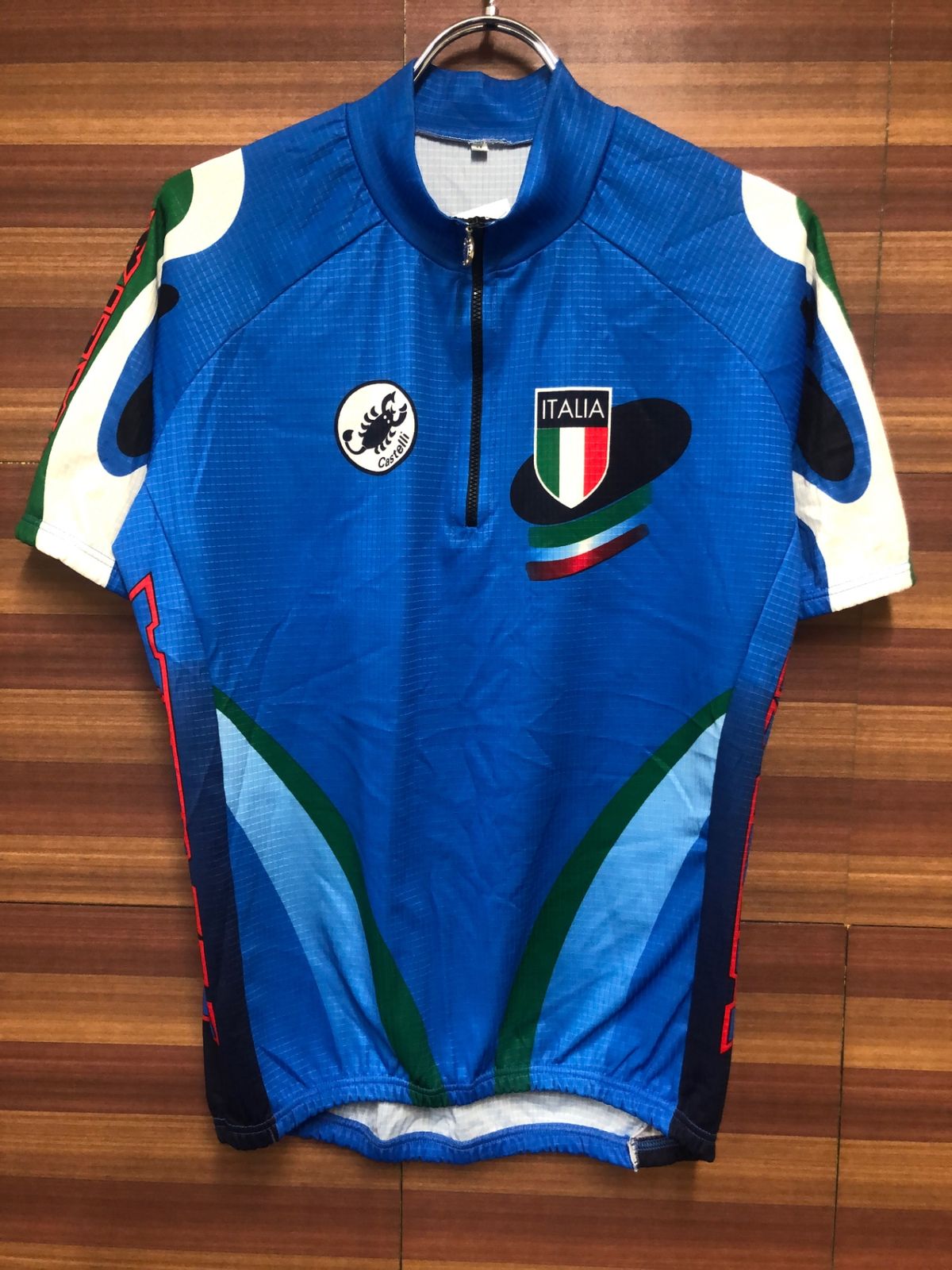 IF390 カステリ castelli 半袖サイクルジャージ ITALIA 青 M