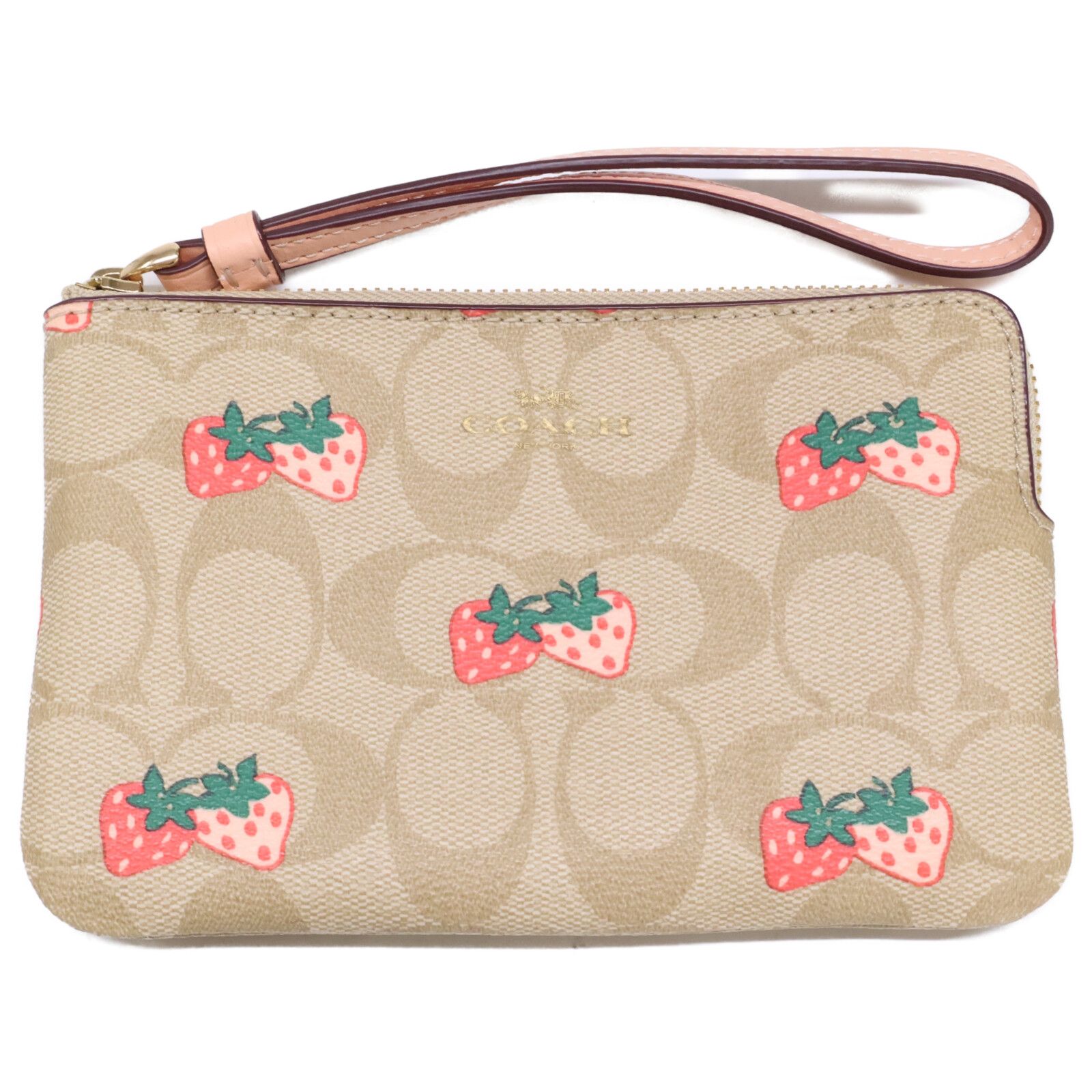 COACH コーチ ストロベリー柄 シグネチャー リストレット
