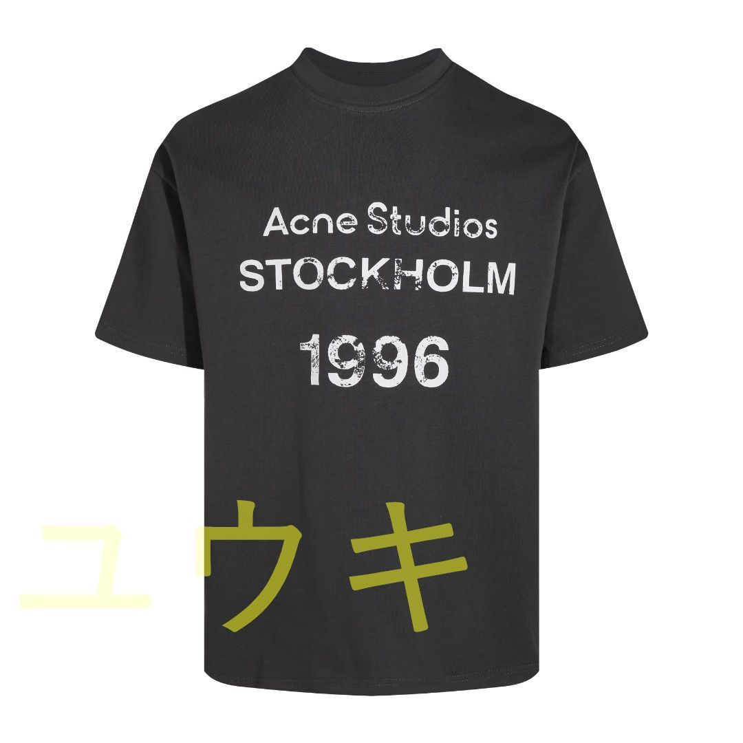 新品 Acne Studios  カップルコットンラウンドネック半袖Tシャツ