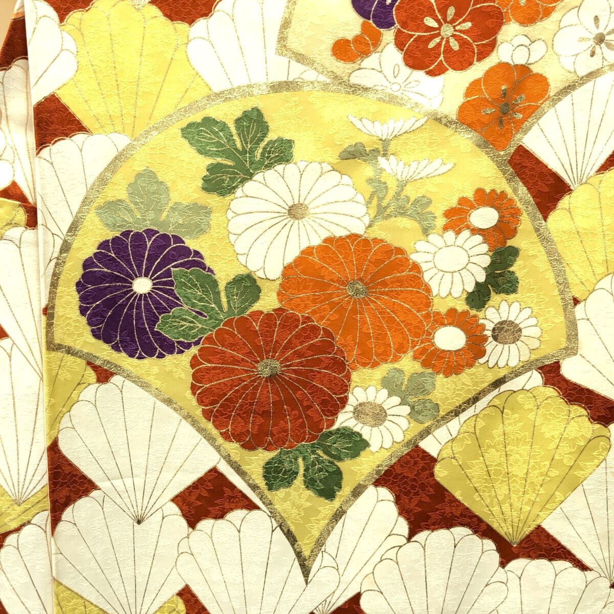 振袖/京友禅/白×金×オレンジ/仕立上がり/適応身長142～150㎝/9040 振袖/京友禅/白×金×オレンジ/仕立上がり/適応身長142～150㎝/9040
