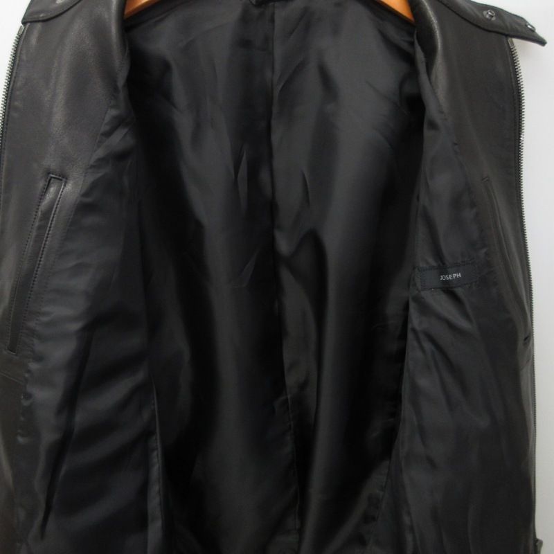 ジョセフ JOSEPH 近年 美品 ラムレザー シングルライダースジャケット