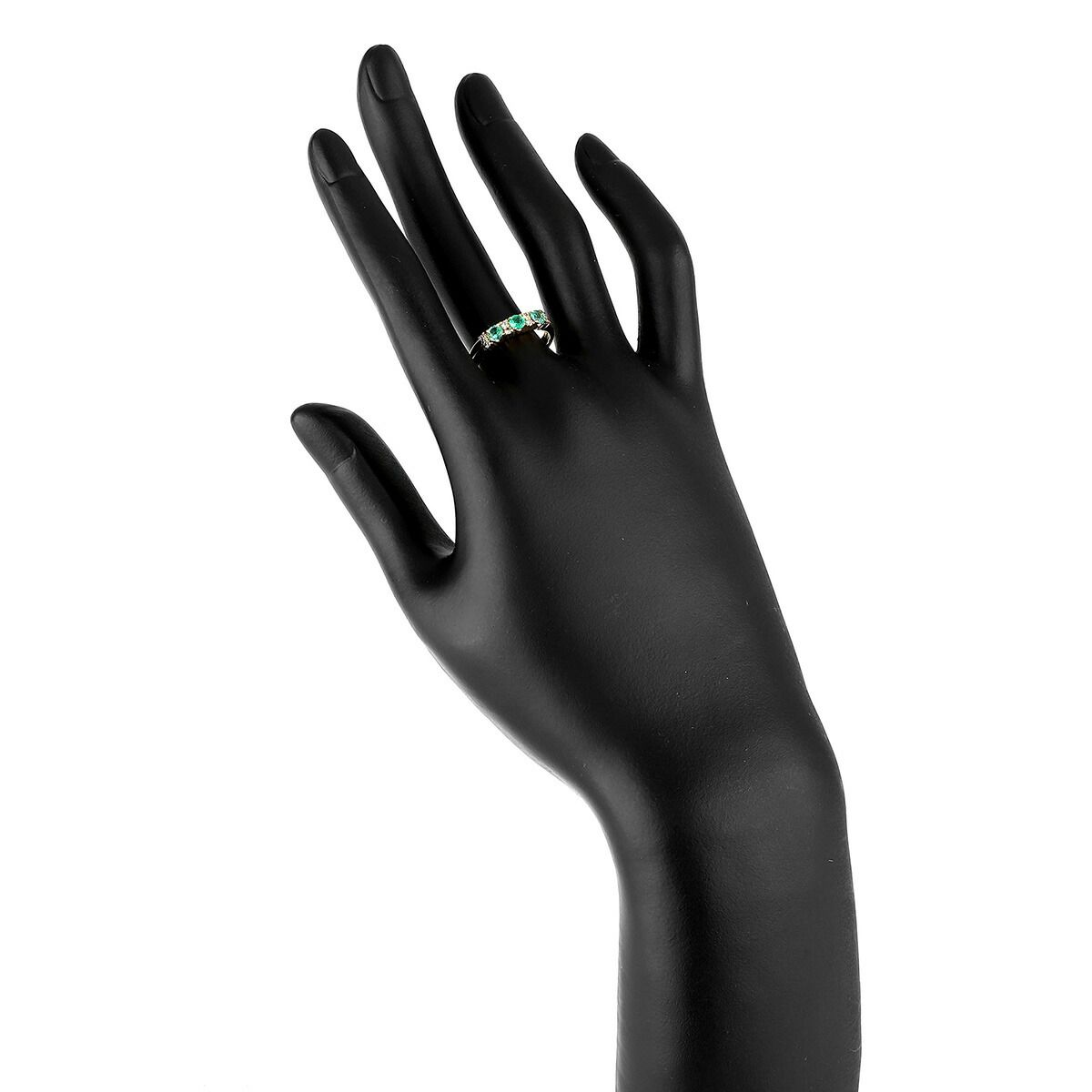 ジュエリーマキ リング 指輪 エメラルド 0.32ct ダイヤモンド K18 12号  