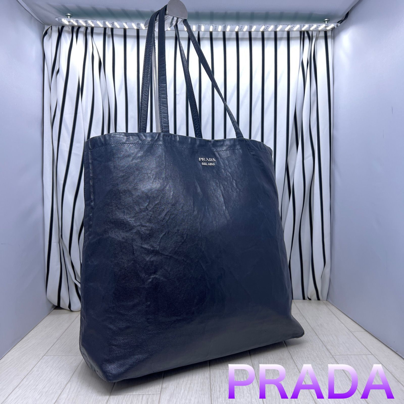 美品】PRADA×プラダ A4収納可能オールレザートートバッグ - メルカリ