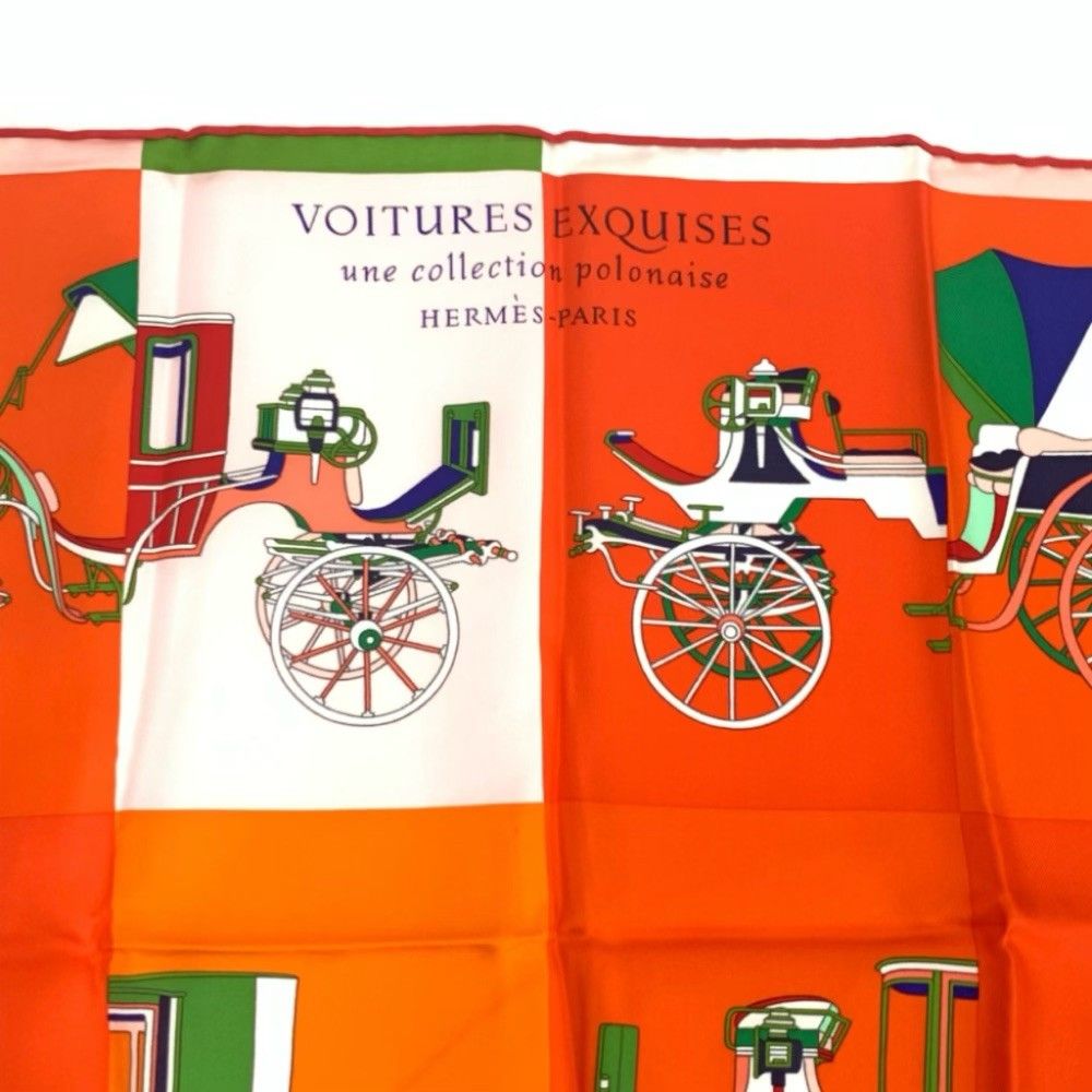 美品 HERMES エルメス カレ90 Voitures Exquises 精巧な馬車 スカーフ