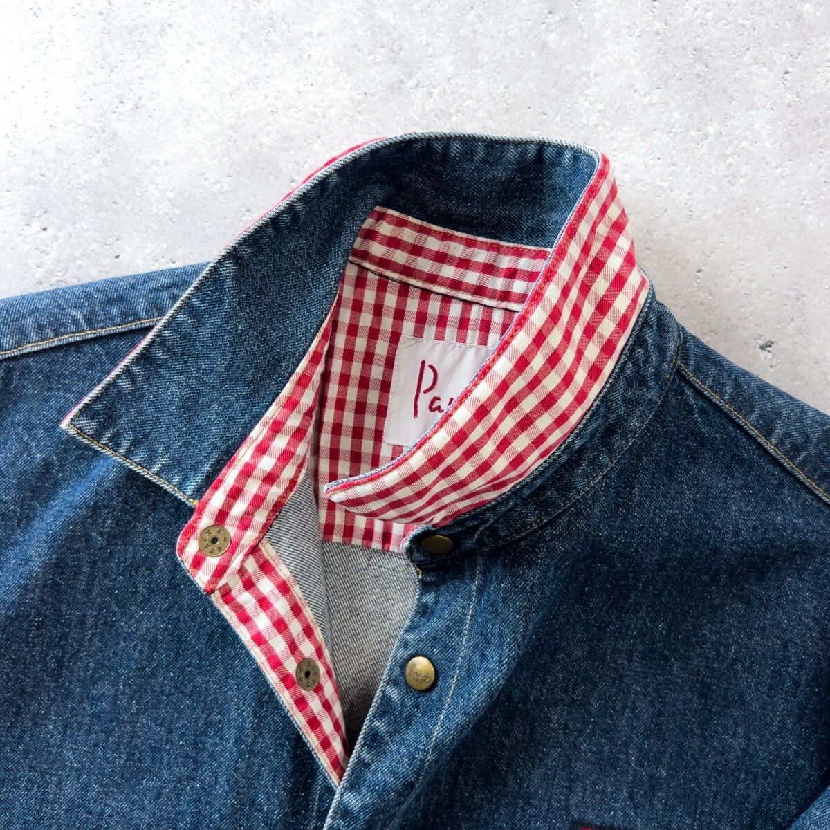 【美品】PAPAS パパス　デニム　グレー　カバーオール　ジャケット 48 美品 PAPAS パパス デニム カバーオール ジャケット ワーク