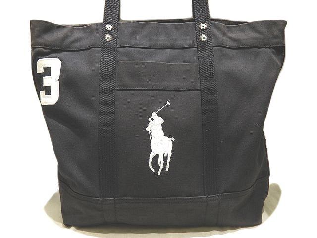ポロラルフローレン POLO ハンドバッグ ブラウン レザー キャンバス ロゴ POLO RALPH LAUREN - 【美品】ポロ ラルフローレン ハンドバッグ