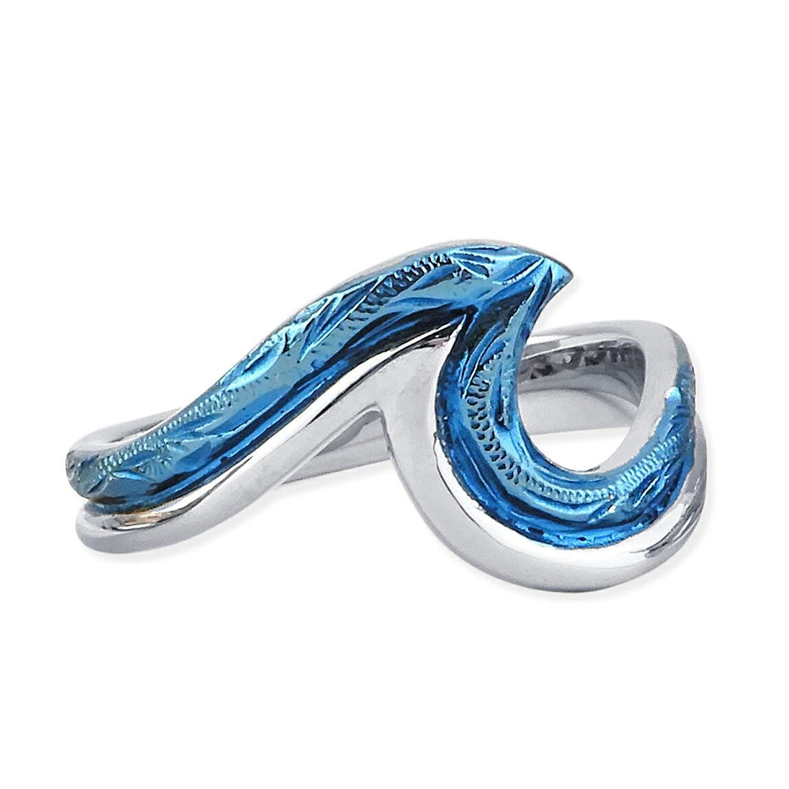 新着商品 nalu ナル ウェーブ 波 スクロール ステンレス 海 ブルー メンズ 指輪 レディース アクセサリー リング ギフト プレゼント ハワイアンジュエリー 誕生日 記念日 日本サイズ5号